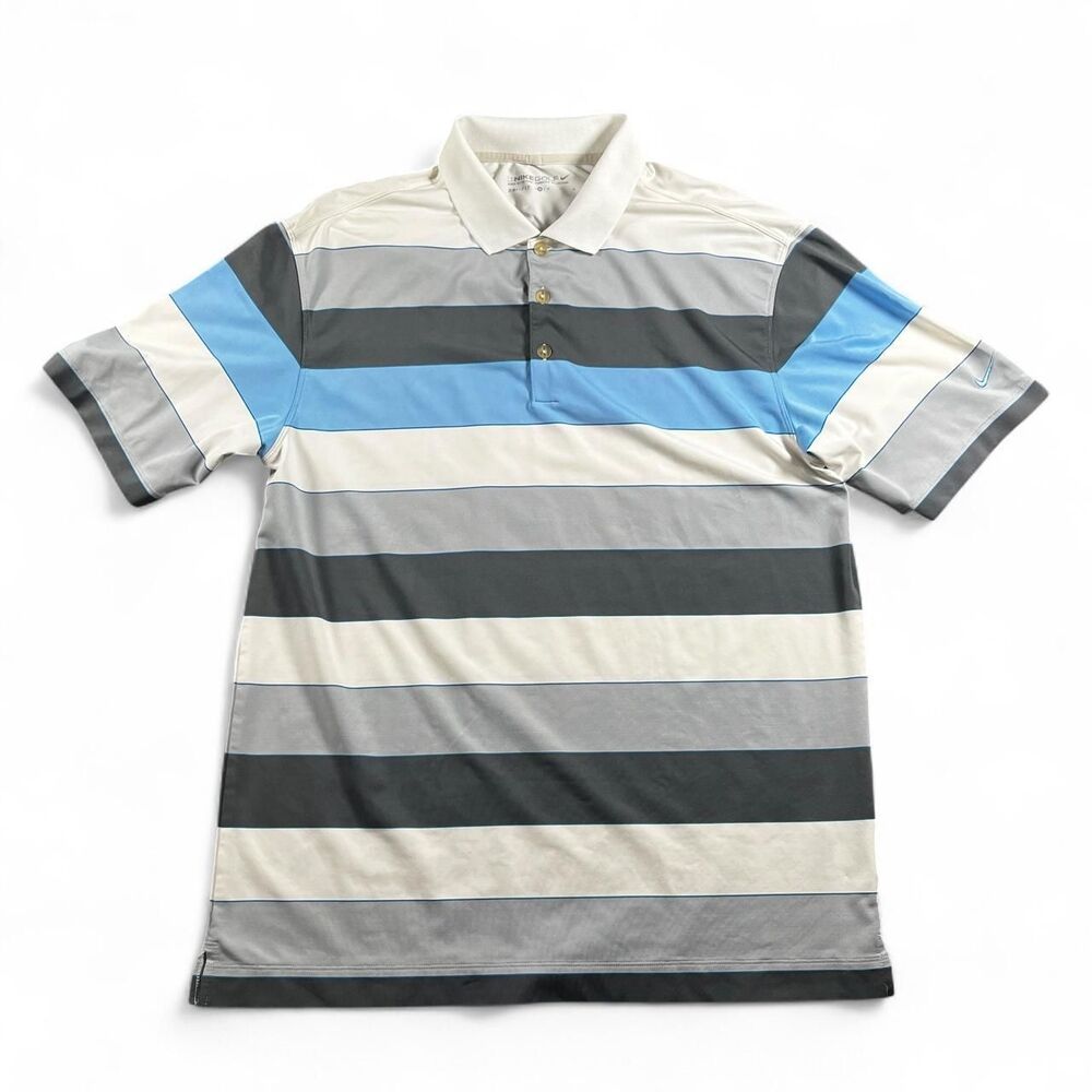 Nike Men's White and Blue Polo-shirts